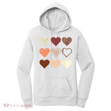 Black Pride Melanin Skin Tone Hearts Black History Month Women's Hoodie
