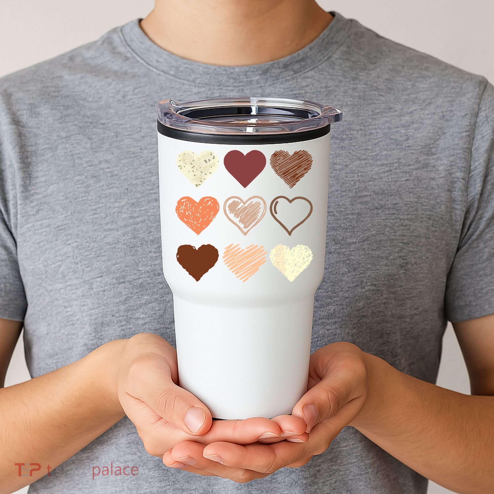 Black Pride Melanin Skin Tone Hearts Black History Month Tumbler