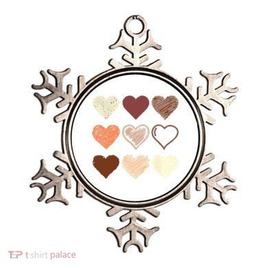 Black Pride Melanin Skin Tone Hearts Black History Month Ornament