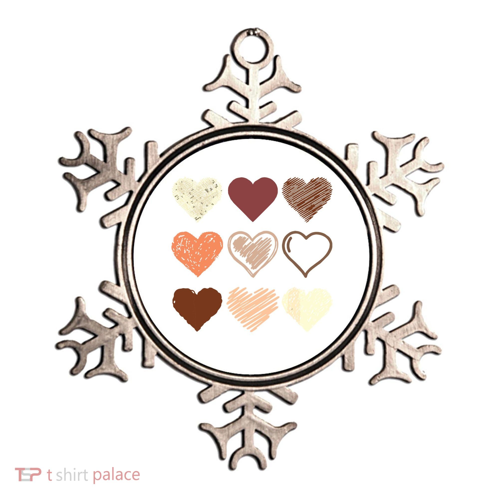 Black Pride Melanin Skin Tone Hearts Black History Month Ornament