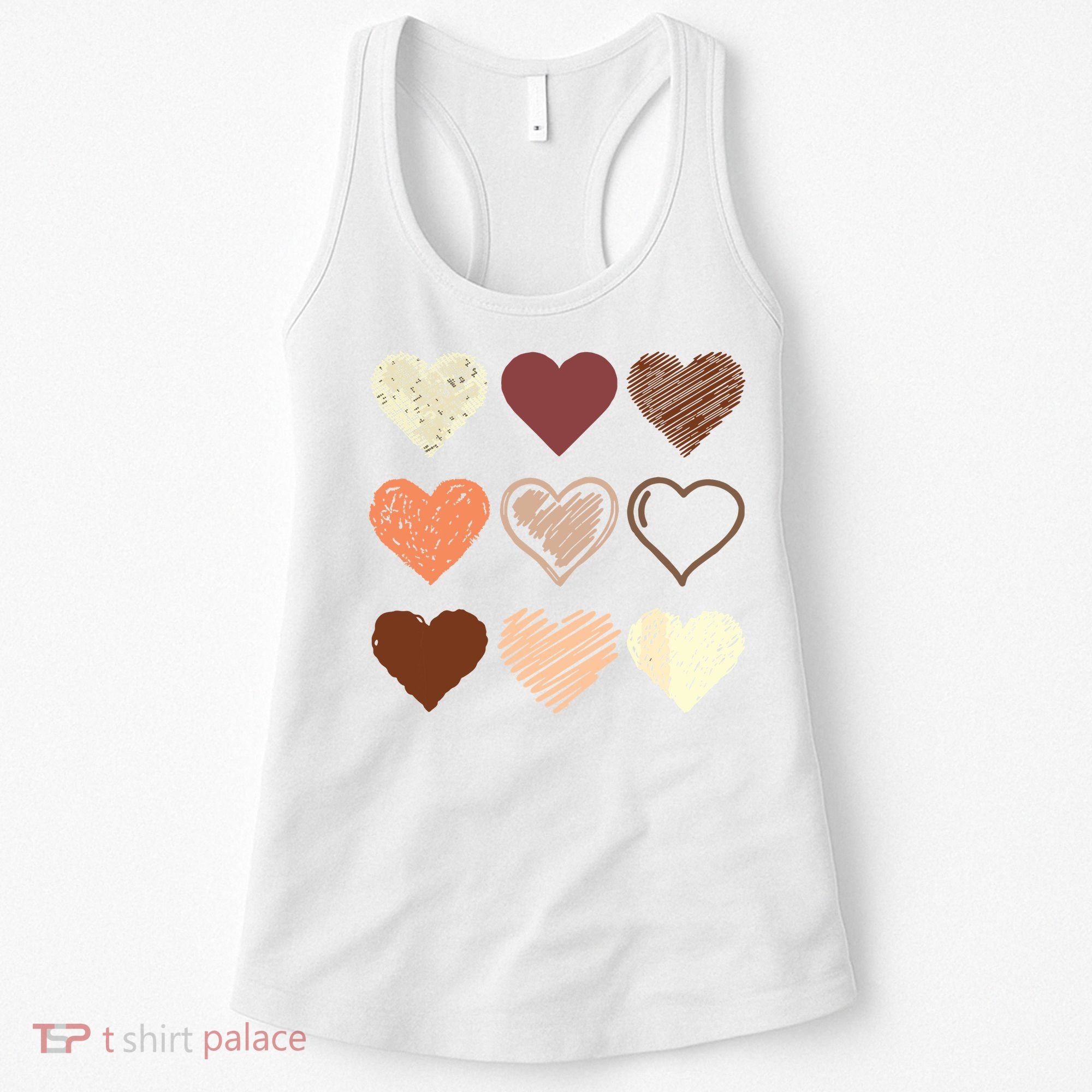 Black Pride Melanin Skin Tone Hearts Black History Month Women's Tank Top