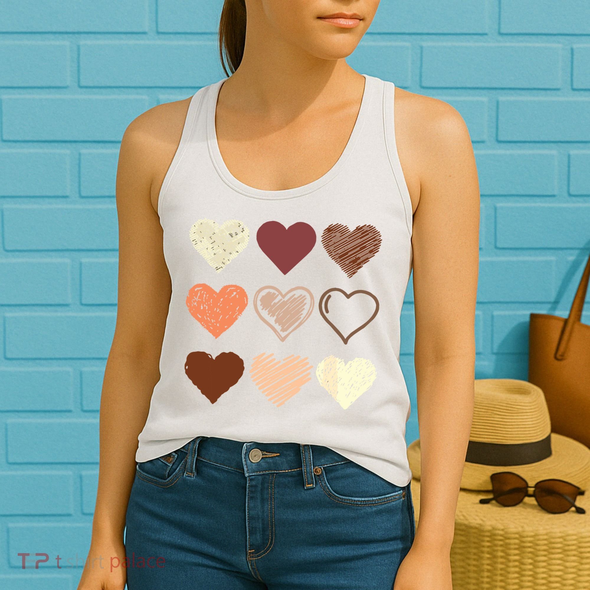 Black Pride Melanin Skin Tone Hearts Black History Month Women's Tank Top