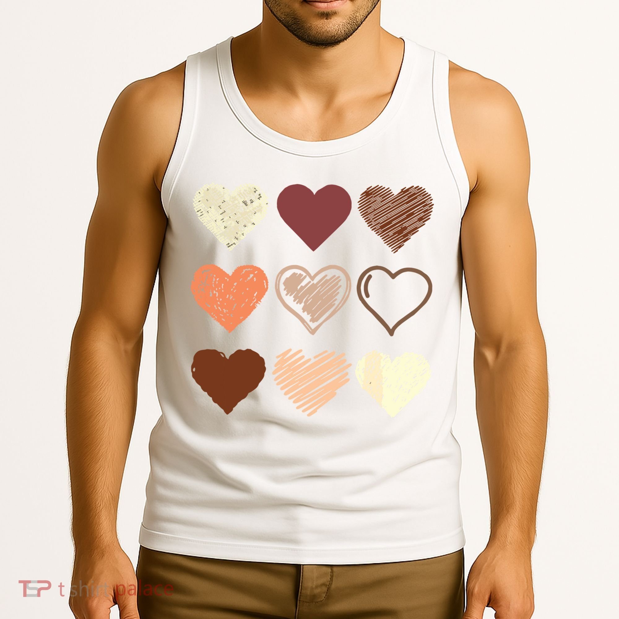 Black Pride Melanin Skin Tone Hearts Black History Month Tank Top
