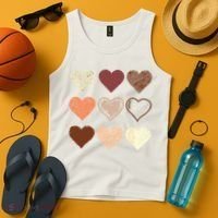 Black Pride Melanin Skin Tone Hearts Black History Month Tank Top thumb 4