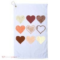 Black Pride Melanin Skin Tone Hearts Black History Month Golf Towel thumb 0