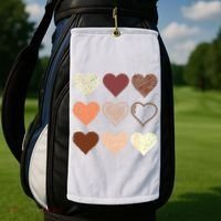 Black Pride Melanin Skin Tone Hearts Black History Month Golf Towel thumb 2