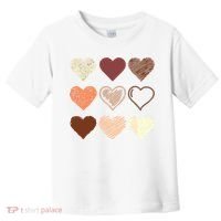 Black Pride Melanin Skin Tone Hearts Black History Month Toddler T-Shirt thumb 0