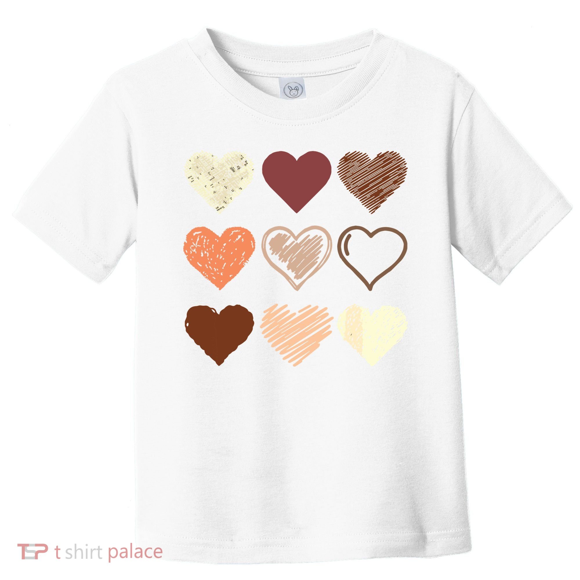 Black Pride Melanin Skin Tone Hearts Black History Month Toddler T-Shirt