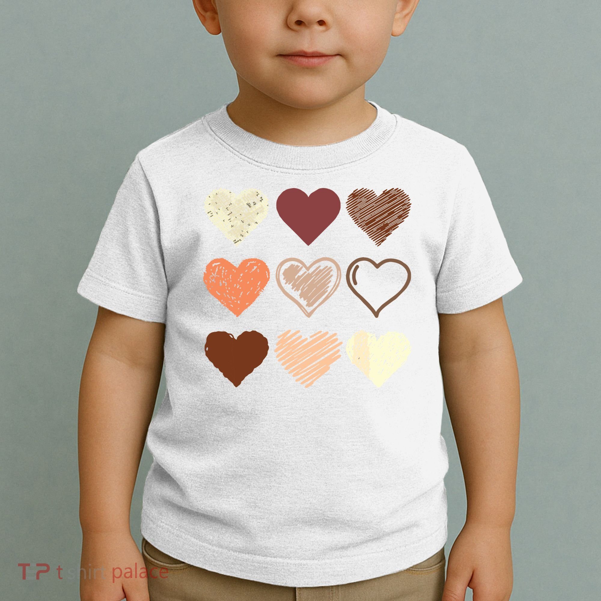 Black Pride Melanin Skin Tone Hearts Black History Month Toddler T-Shirt