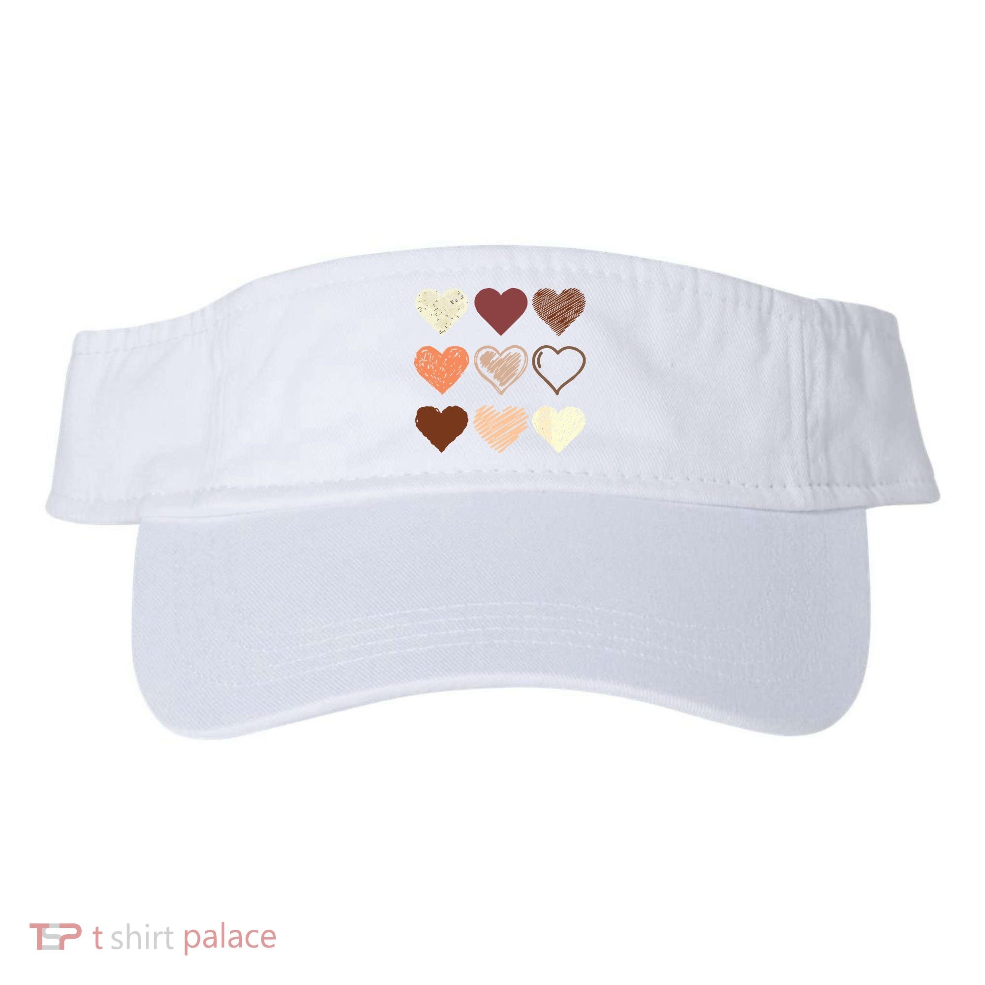 Black Pride Melanin Skin Tone Hearts Black History Month Visor