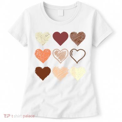 Black Pride Melanin Skin Tone Hearts Black History Month Women's T-Shirt