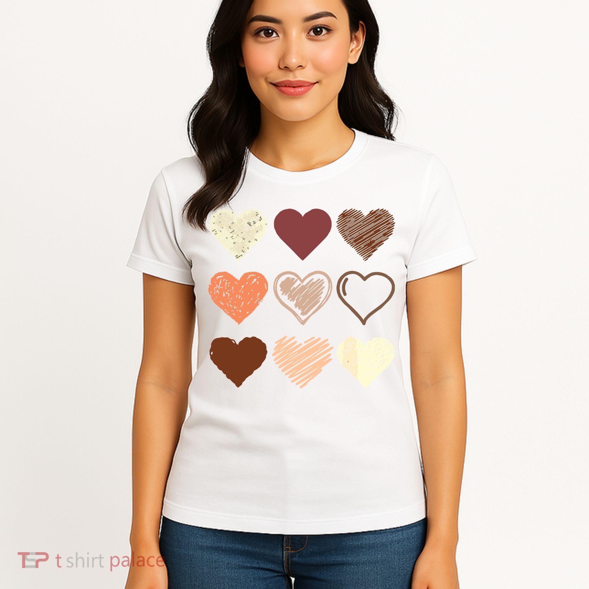 Black Pride Melanin Skin Tone Hearts Black History Month Women's T-Shirt