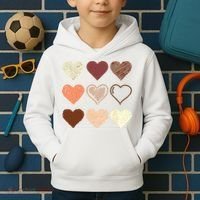 Black Pride Melanin Skin Tone Hearts Black History Month Kids Hoodie thumb 2