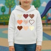 Black Pride Melanin Skin Tone Hearts Black History Month Kids Hoodie thumb 3