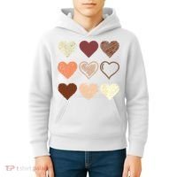 Black Pride Melanin Skin Tone Hearts Black History Month Kids Hoodie thumb 4