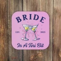 Bachelorette Party Martini Lover Bride An A Tini Bit Bride Coaster thumb 0