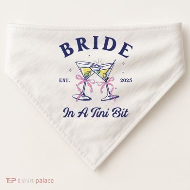 Bachelorette Party Martini Lover Bride An A Tini Bit Bride USA-Made Doggie Bandana