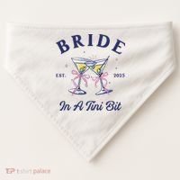 Bachelorette Party Martini Lover Bride An A Tini Bit Bride USA-Made Doggie Bandana thumb 0