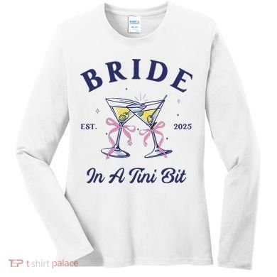 Bachelorette Party Martini Lover Bride An A Tini Bit Bride Women's Long Sleeve Shirt