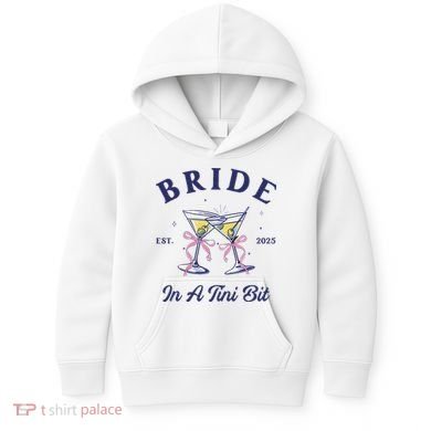 Bachelorette Party Martini Lover Bride An A Tini Bit Bride Kids Hoodie