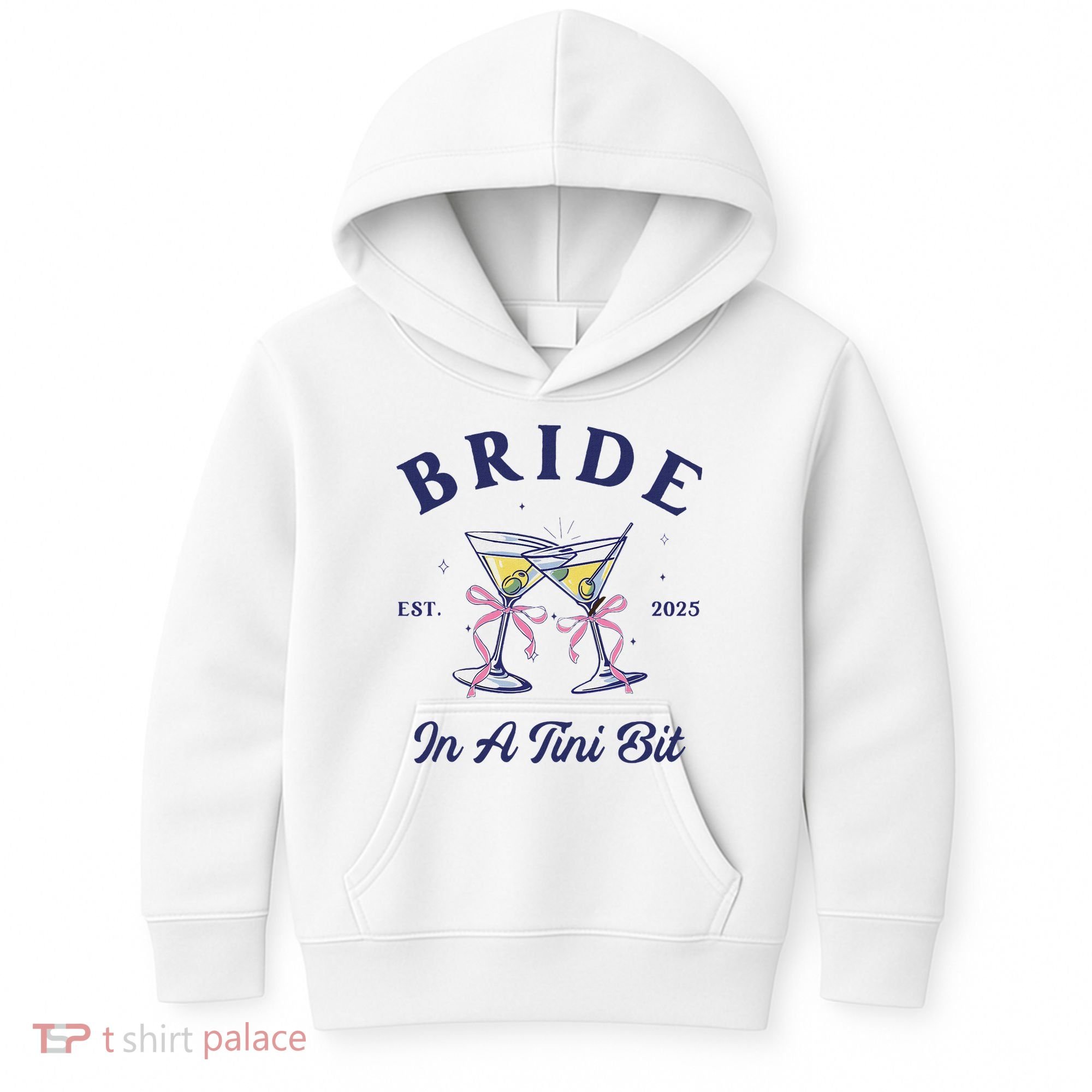 Bachelorette Party Martini Lover Bride An A Tini Bit Bride Kids Hoodie