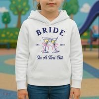 Bachelorette Party Martini Lover Bride An A Tini Bit Bride Kids Hoodie thumb 3