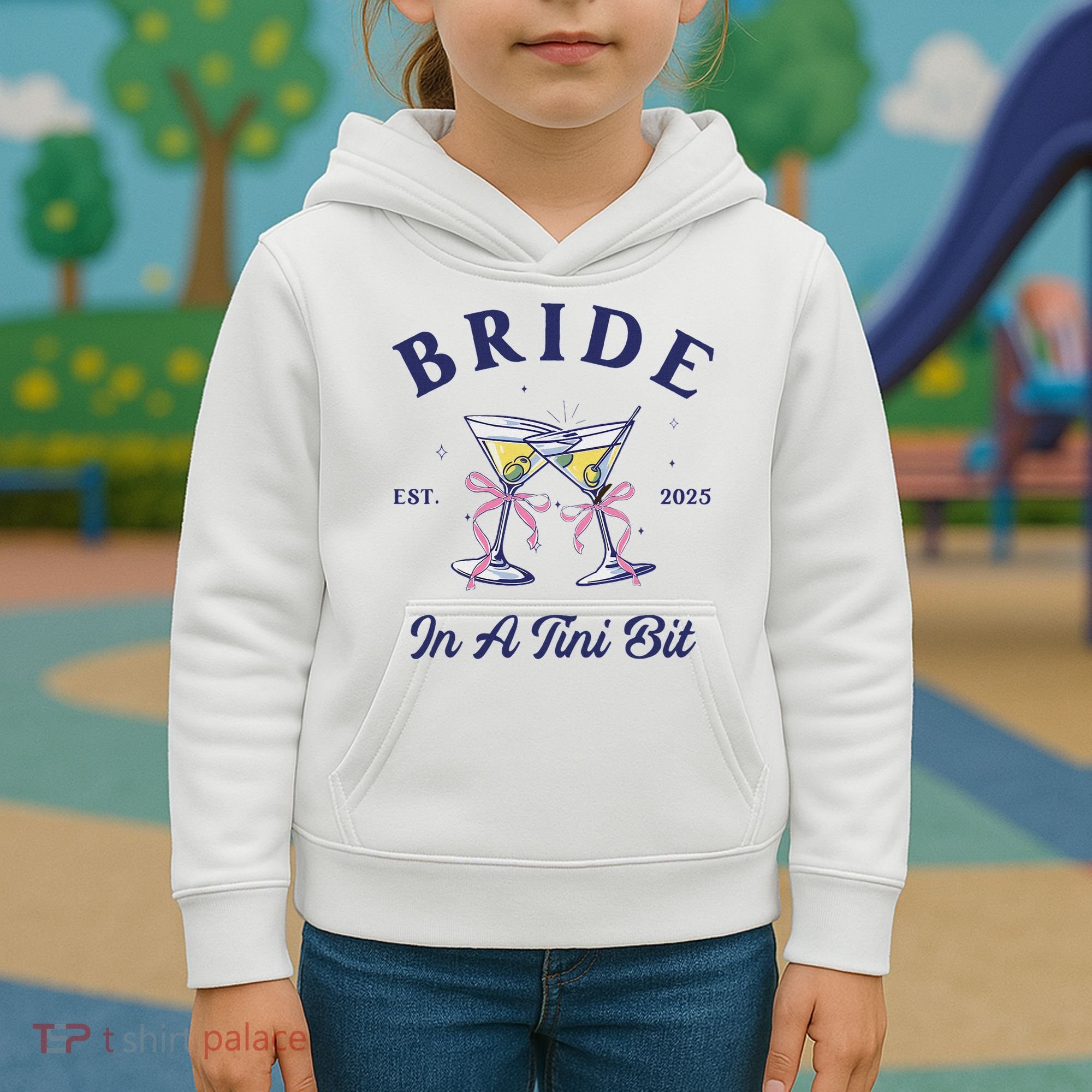 Bachelorette Party Martini Lover Bride An A Tini Bit Bride Kids Hoodie