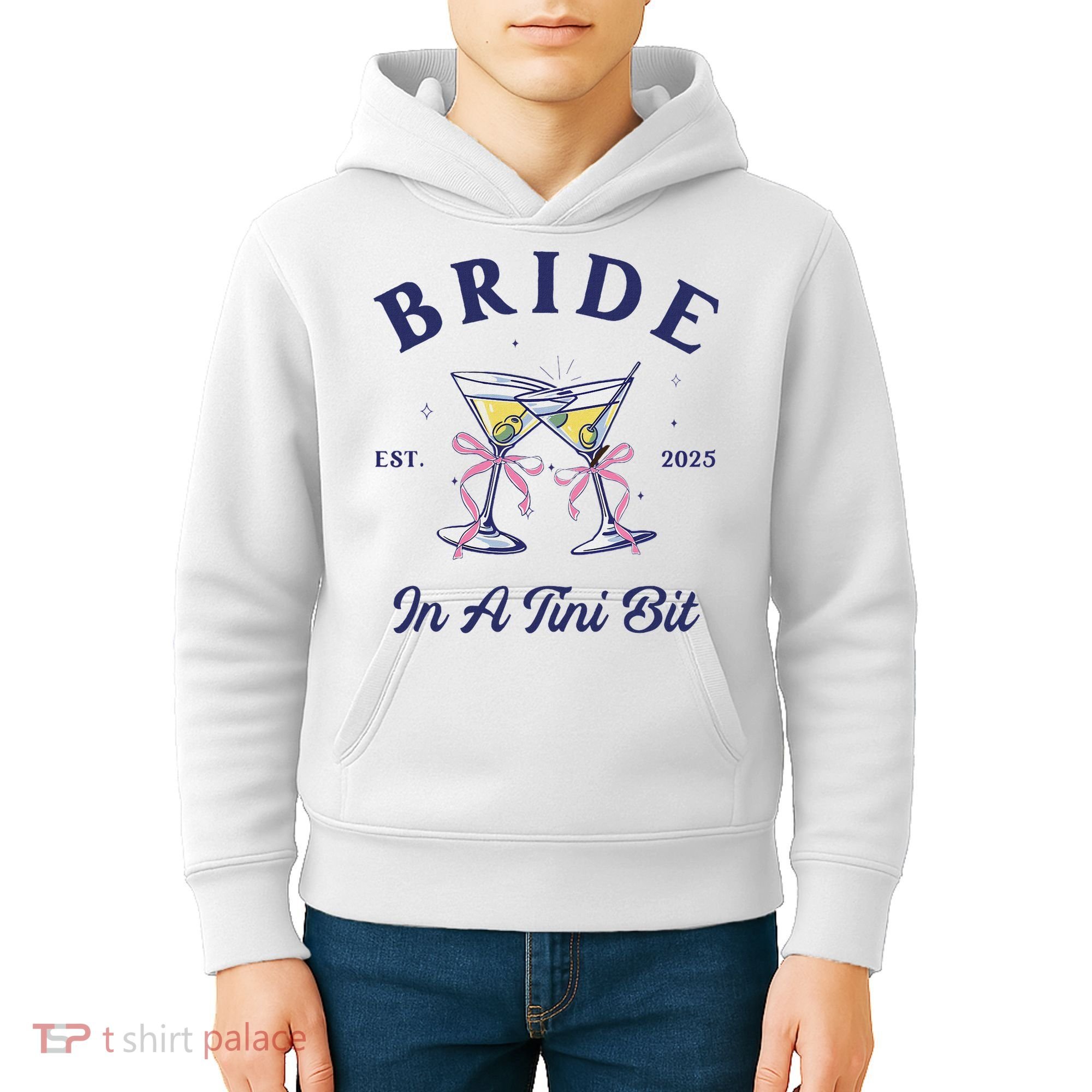 Bachelorette Party Martini Lover Bride An A Tini Bit Bride Kids Hoodie