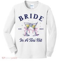 Bachelorette Party Martini Lover Bride An A Tini Bit Bride Kids Long Sleeve Shirt thumb 0