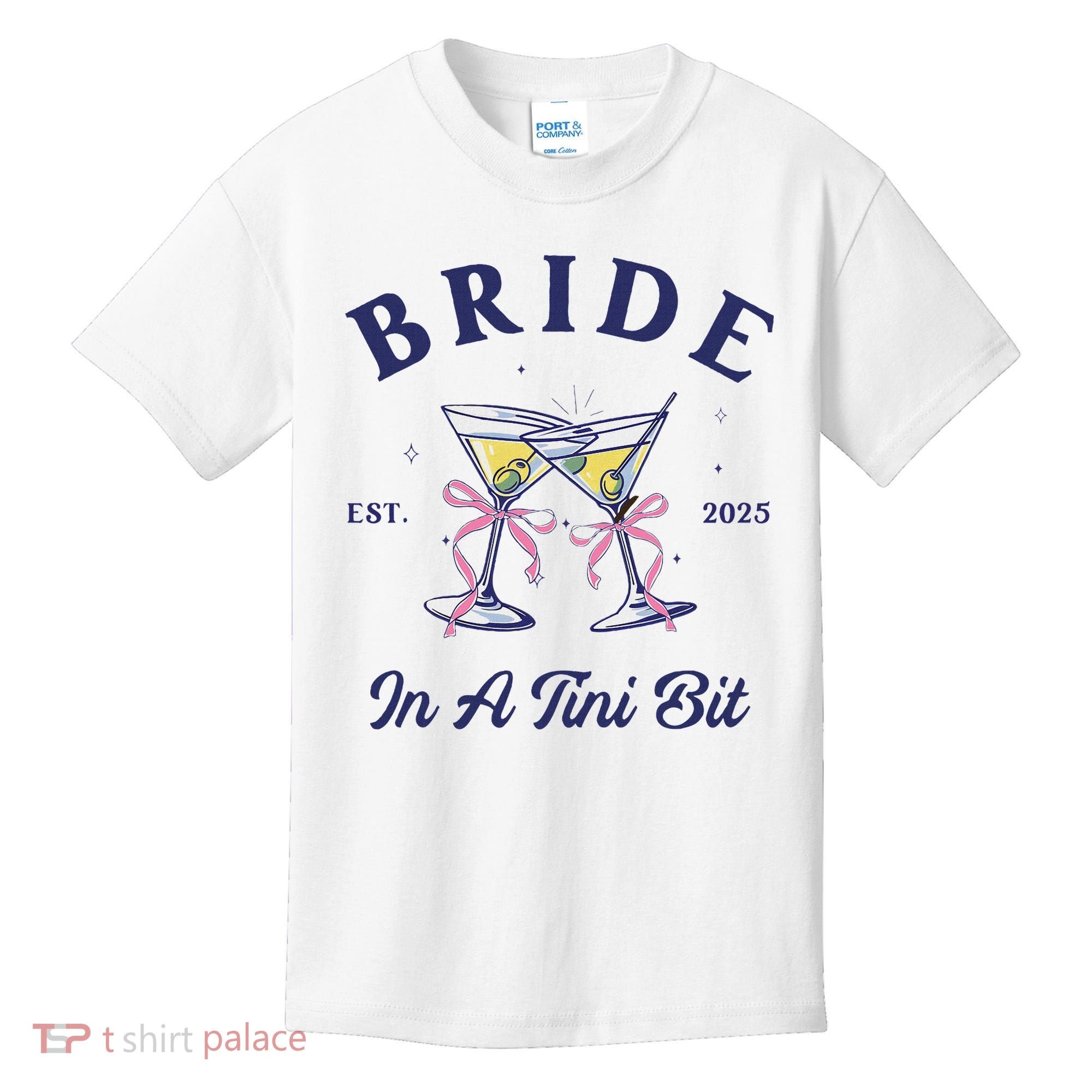 Bachelorette Party Martini Lover Bride An A Tini Bit Bride Kids T-Shirt