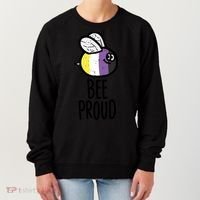 Bee Proud Nonbinary Pride Non Binary Enby Nb Flag Lgbtq Funny Gift Women's Sweatshirt thumb 0