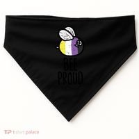 Bee Proud Nonbinary Pride Non Binary Enby Nb Flag Lgbtq Funny Gift USA-Made Doggie Bandana thumb 0