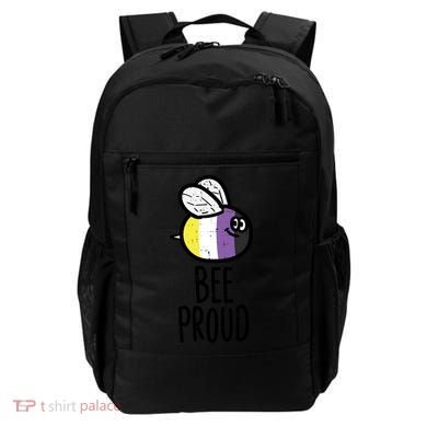 Bee Proud Nonbinary Pride Non Binary Enby Nb Flag Lgbtq Funny Gift Backpack
