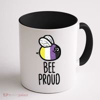 Bee Proud Nonbinary Pride Non Binary Enby Nb Flag Lgbtq Funny Gift Coffee Mug thumb 1