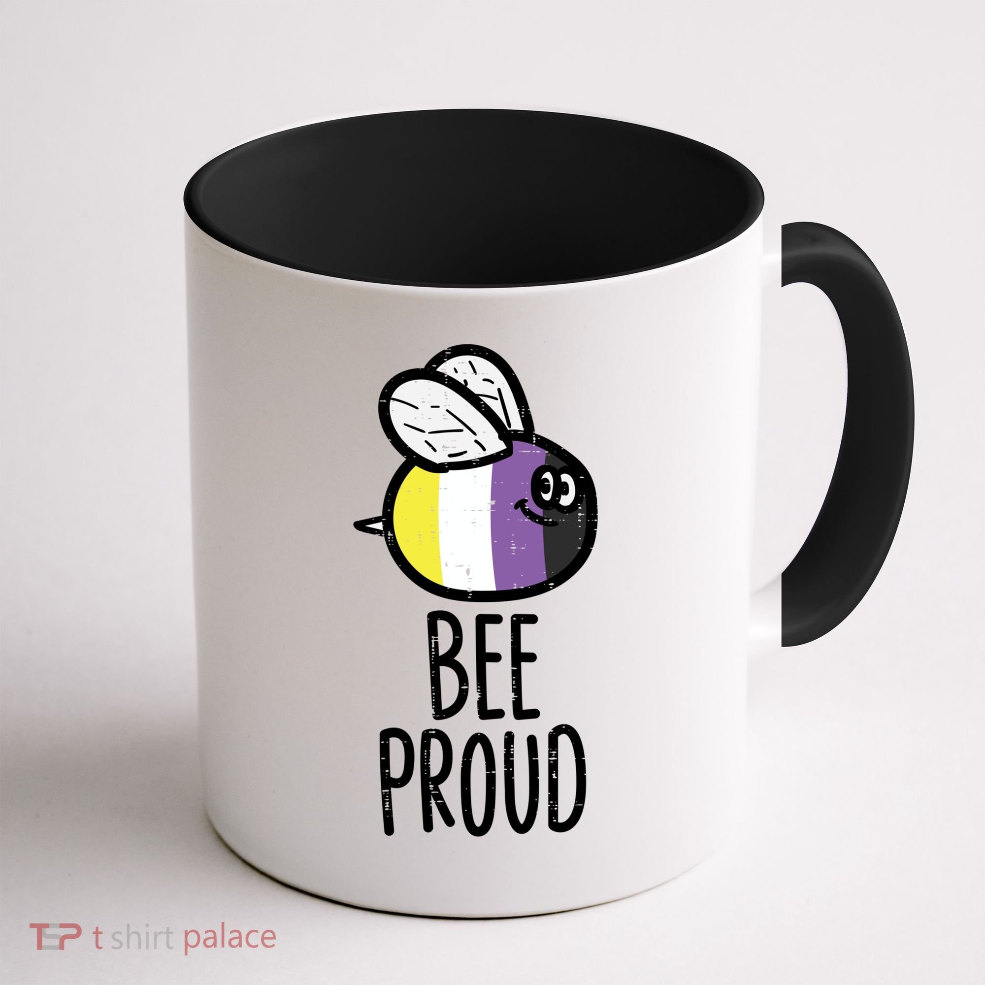 Bee Proud Nonbinary Pride Non Binary Enby Nb Flag Lgbtq Funny Gift Coffee Mug