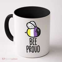 Bee Proud Nonbinary Pride Non Binary Enby Nb Flag Lgbtq Funny Gift Coffee Mug thumb 0