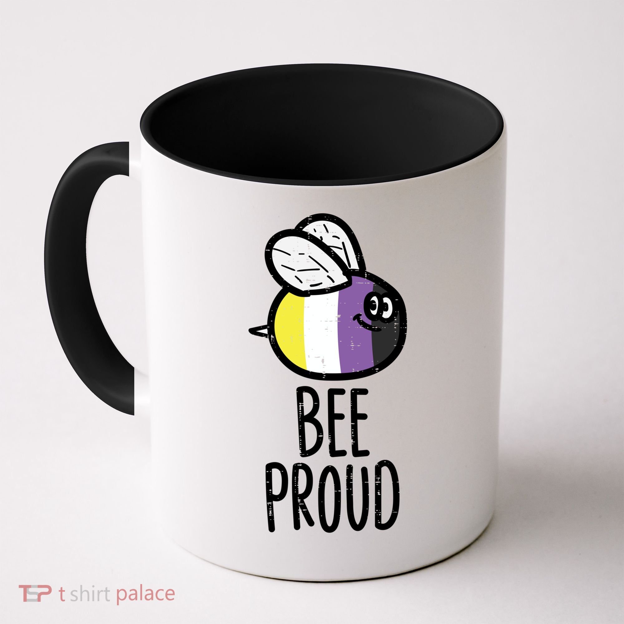 Bee Proud Nonbinary Pride Non Binary Enby Nb Flag Lgbtq Funny Gift Coffee Mug