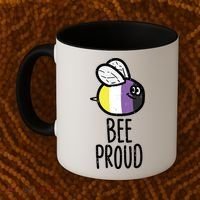 Bee Proud Nonbinary Pride Non Binary Enby Nb Flag Lgbtq Funny Gift Coffee Mug thumb 2