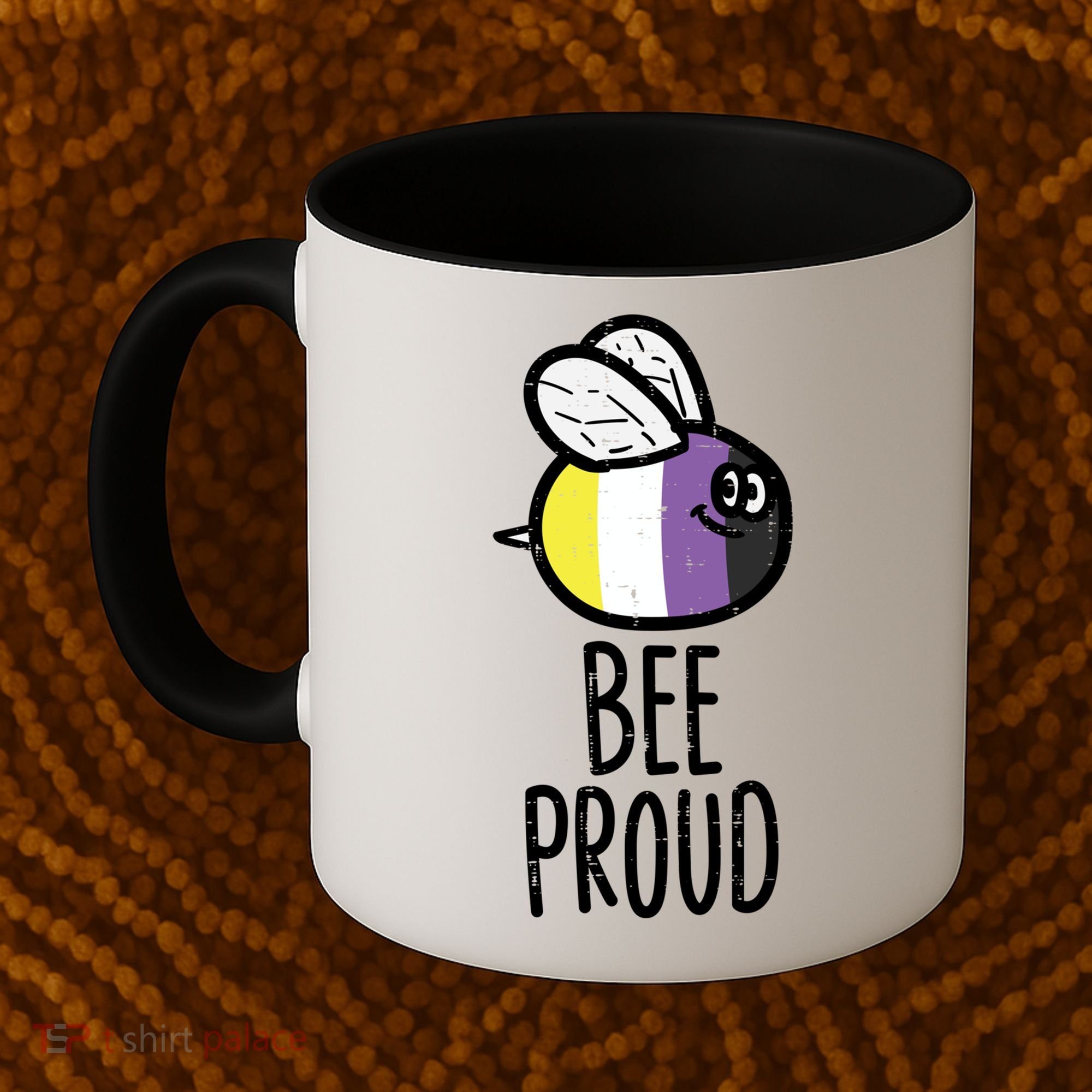 Bee Proud Nonbinary Pride Non Binary Enby Nb Flag Lgbtq Funny Gift Coffee Mug