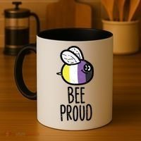 Bee Proud Nonbinary Pride Non Binary Enby Nb Flag Lgbtq Funny Gift Coffee Mug thumb 4