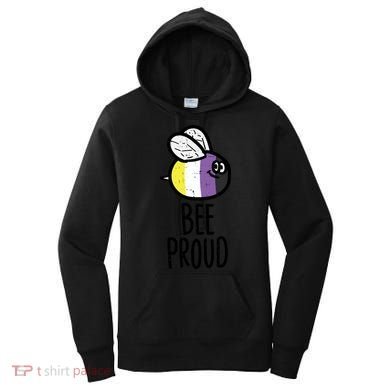 Bee Proud Nonbinary Pride Non Binary Enby Nb Flag Lgbtq Funny Gift Women's Hoodie