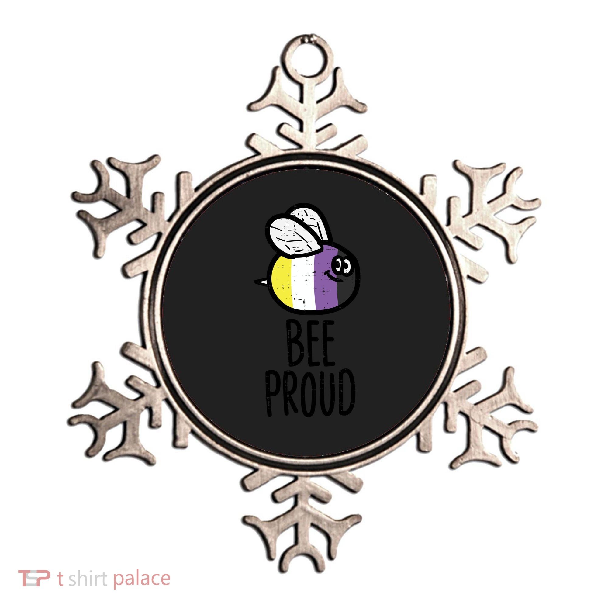 Bee Proud Nonbinary Pride Non Binary Enby Nb Flag Lgbtq Funny Gift Ornament