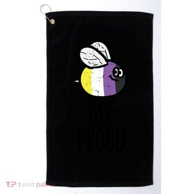 Bee Proud Nonbinary Pride Non Binary Enby Nb Flag Lgbtq Funny Gift Golf Towel