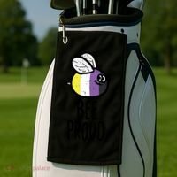 Bee Proud Nonbinary Pride Non Binary Enby Nb Flag Lgbtq Funny Gift Golf Towel thumb 2