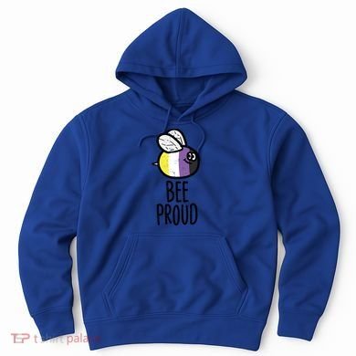 Bee Proud Nonbinary Pride Non Binary Enby Nb Flag Lgbtq Funny Gift Hoodie