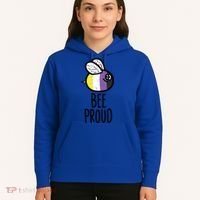 Bee Proud Nonbinary Pride Non Binary Enby Nb Flag Lgbtq Funny Gift Hoodie thumb 5