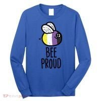 Bee Proud Nonbinary Pride Non Binary Enby Nb Flag Lgbtq Funny Gift Long Sleeve Shirt thumb 0