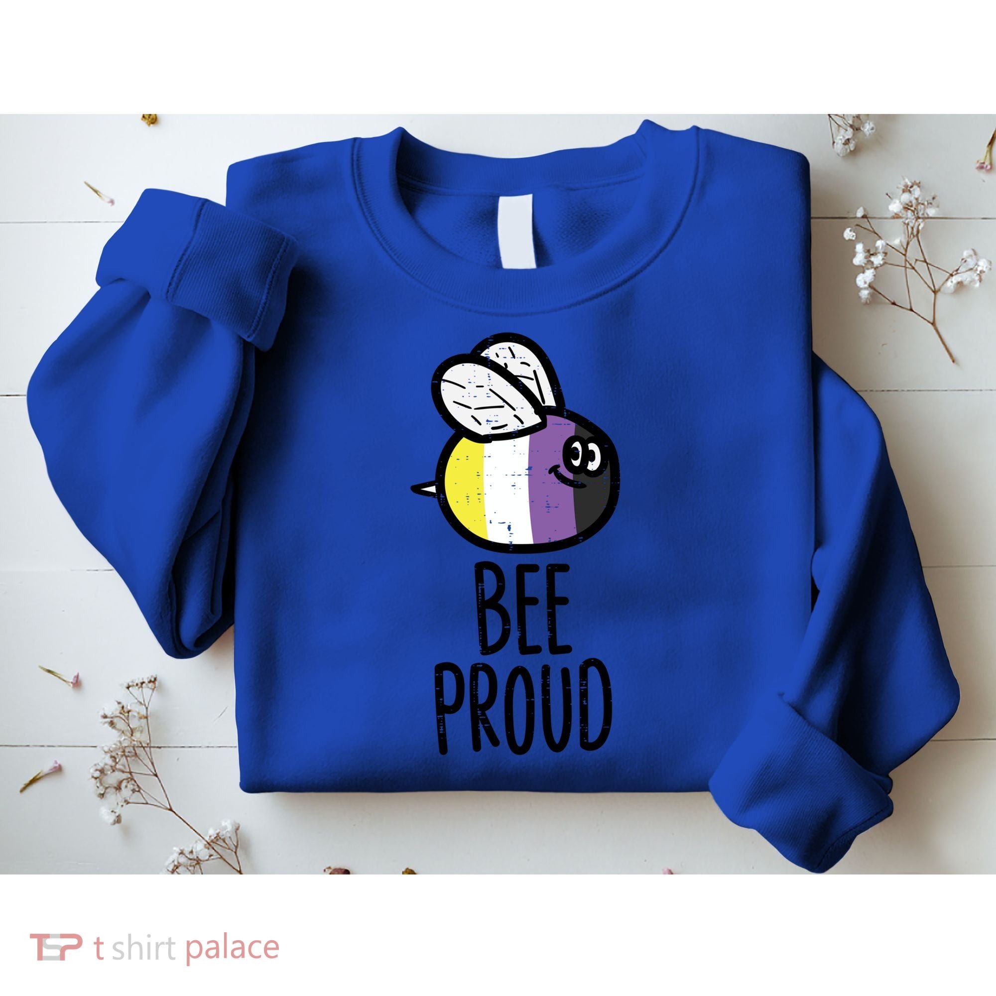 Bee Proud Nonbinary Pride Non Binary Enby Nb Flag Lgbtq Funny Gift Sweatshirt