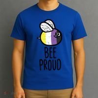 Bee Proud Nonbinary Pride Non Binary Enby Nb Flag Lgbtq Funny Gift T-Shirt thumb 3