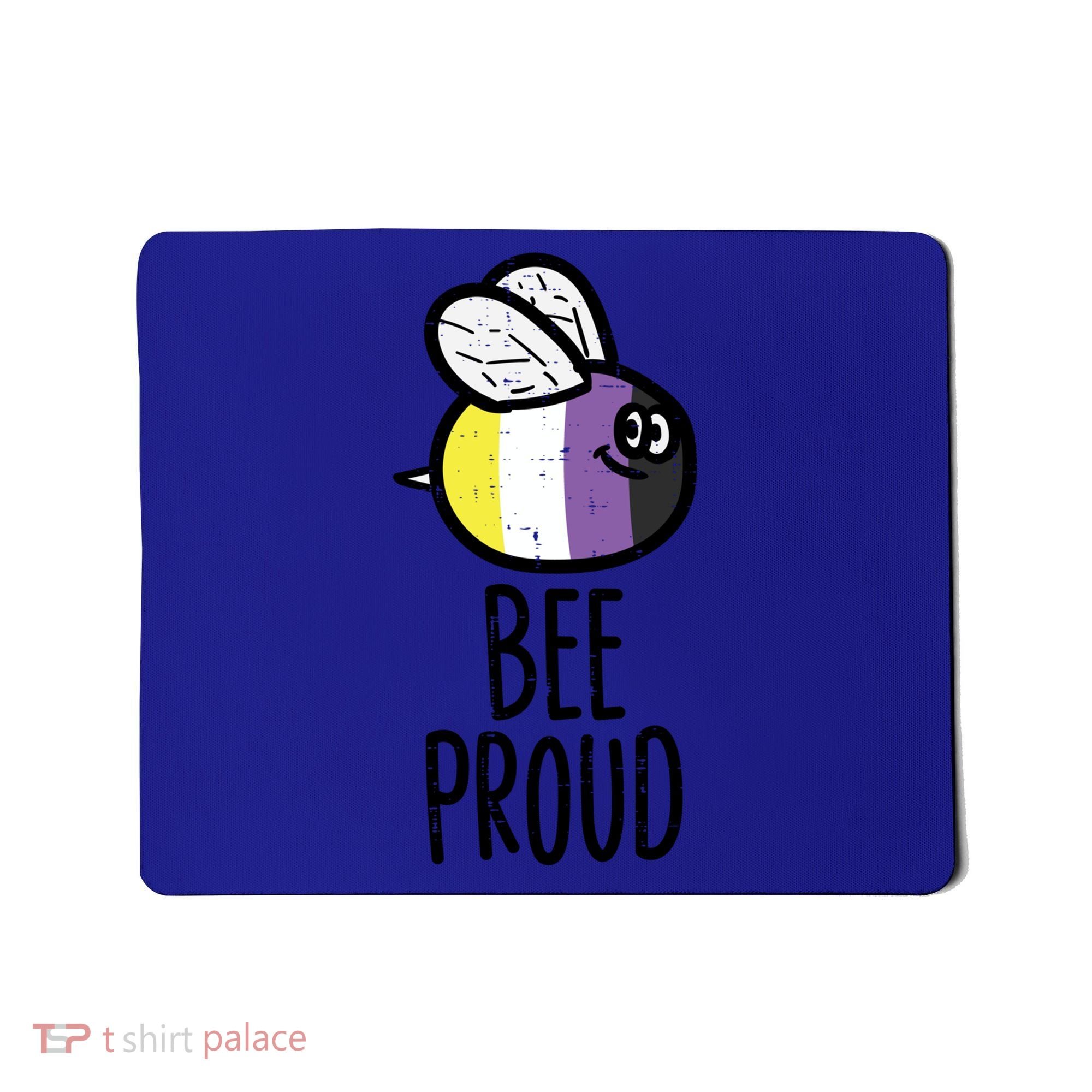 Bee Proud Nonbinary Pride Non Binary Enby Nb Flag Lgbtq Funny Gift Mousepad